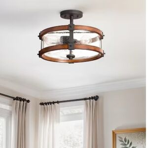 Rustic Brown and Black Ceiling Light Fixture